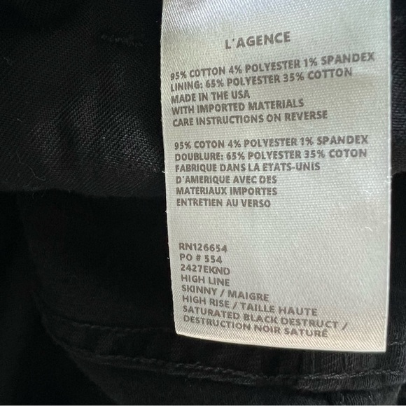 L’AGENCE Skinny Maigre High Rise Crop Jeans Size 26 - Picture 10 of 14